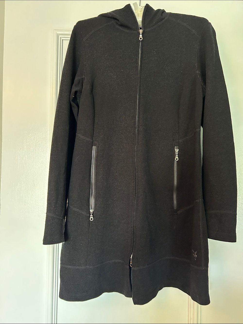 ibex Black Hooded Zip-Front Utility Jacket